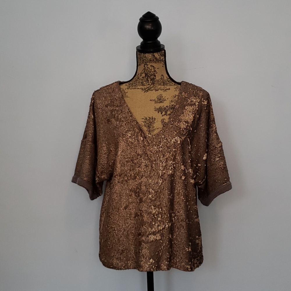 Anthropologie Deletta Sequin Top - Picture 3 of 7